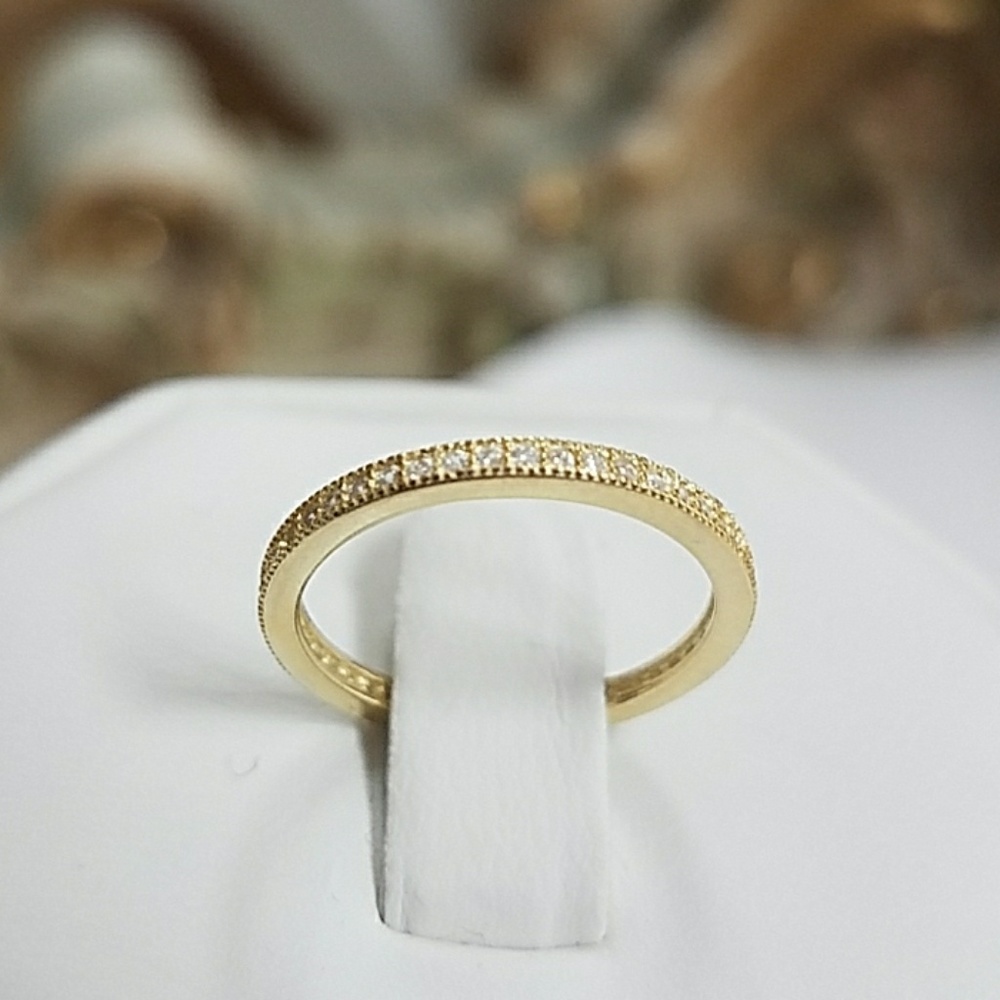 Gold plated Eternity Wedding Band size 4 5 9 - Picture 4 of 7